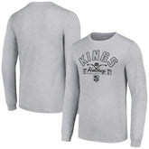 Los Angeles Kings Starter Puck Long Sleeve T-Shirt - Heather Gray T-shirts