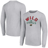 Minnesota Wild Starter Puck Long Sleeve T-Shirt - Heather Gray T-shirts