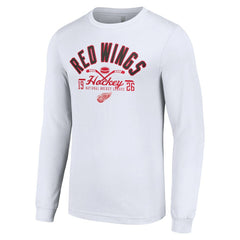 Detroit Red Wings Starter Puck Long Sleeve T-Shirt - White T-shirts