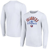 New York Islanders Starter Puck Long Sleeve T-Shirt - White T-shirts