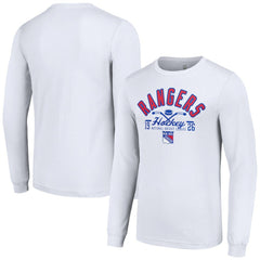 New York Rangers Starter Puck Long Sleeve T-Shirt - White T-shirts