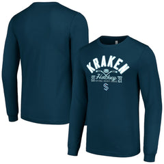 Seattle Kraken Starter Puck Long Sleeve T-Shirt - Deep Sea Blue T-shirts