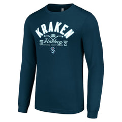 Seattle Kraken Starter Puck Long Sleeve T-Shirt - Deep Sea Blue T-shirts