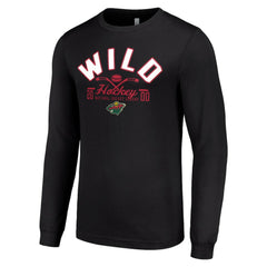 Minnesota Wild Starter Puck Long Sleeve T-Shirt - Black T-shirts