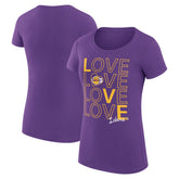 Los Angeles Lakers G-III 4Her by Carl Banks Women's Super-Slim Fit Lightweight Basketball Love T-Shirt - Purple for sale