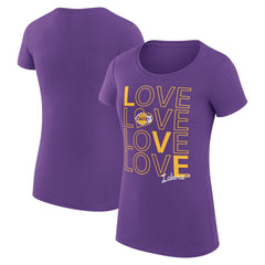 Los Angeles Lakers G-III 4Her by Carl Banks Women's Super-Slim Fit Lightweight Basketball Love T-Shirt - Purple for sale