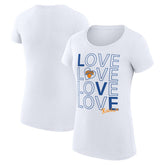 New York Knicks G-III 4Her by Carl Banks Women's Super-Slim Fit Lightweight Basketball Love T-Shirt - White cheap
