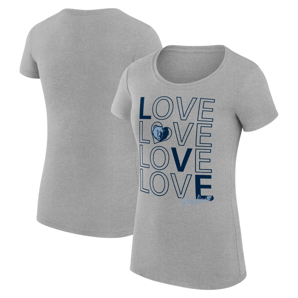 Memphis Grizzlies G-III 4Her by Carl Banks Women's Super-Slim Fit Lightweight Basketball Love T-Shirt - Heather Gray sale