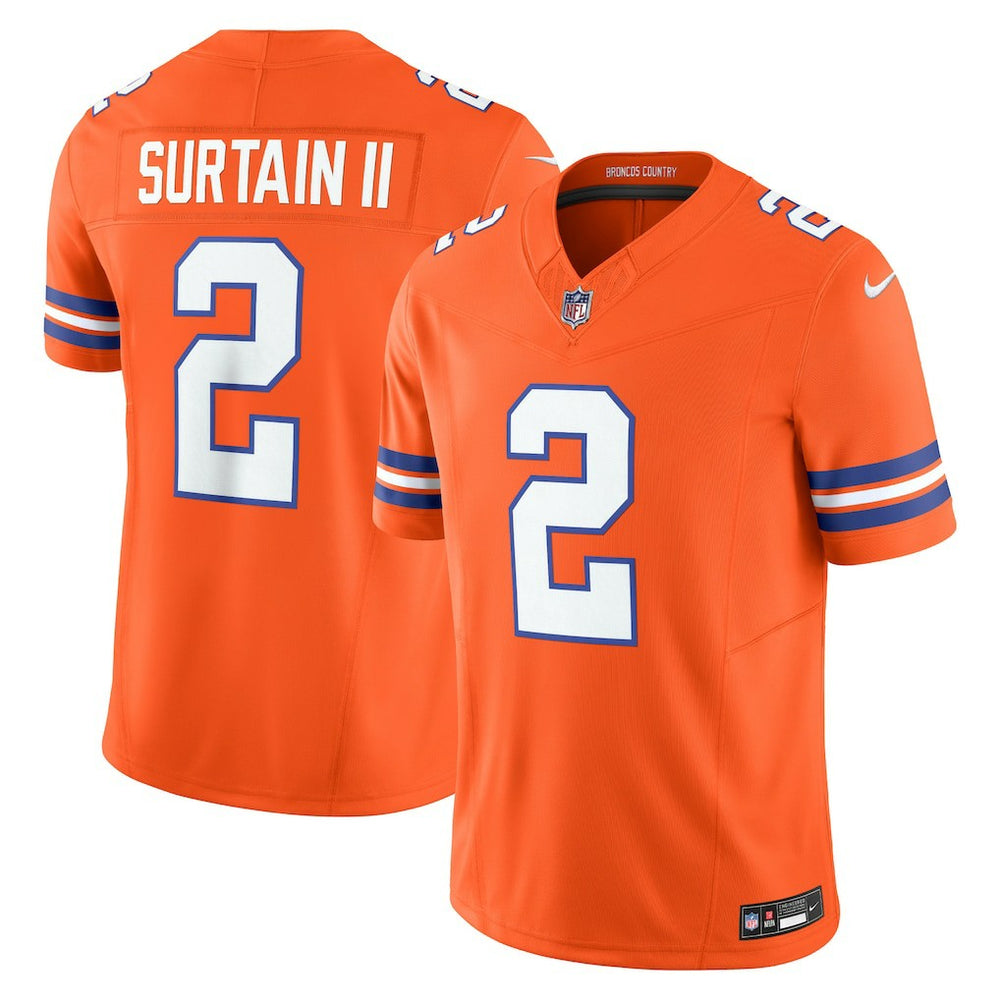 Patrick Surtain II Denver Broncos Alternate Mile High Collection 1977 Throwback Vapor F.U.S.E. Limited Jersey - Orange cheap