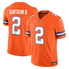 Patrick Surtain II Denver Broncos Alternate Mile High Collection 1977 Throwback Vapor F.U.S.E. Limited Jersey - Orange cheap