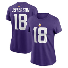 Justin Jefferson Minnesota Vikings Women's Player Name & Number T-Shirt - Purple online