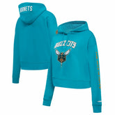 Charlotte Hornets Pro Standard Women's 2023/24 City Edition Cropped Pullover Hoodie - Teal on sale