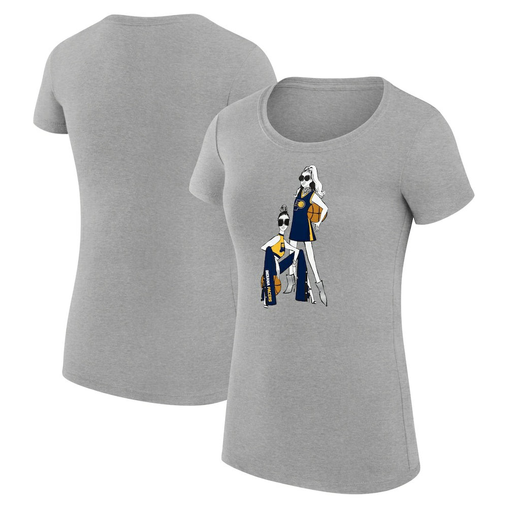 Indiana Pacers G-III 4Her by Carl Banks Women's Super-Slim Fit Lightweight Basketball Girls T-Shirt - Heather Gray outlet