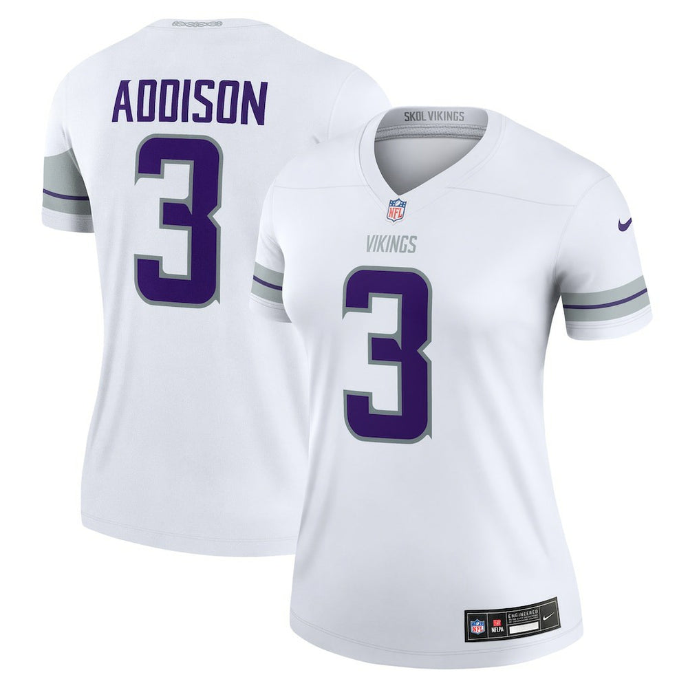 Jordan Addison Minnesota Vikings Women's Alternate Legend Player Performance Top - White for sale