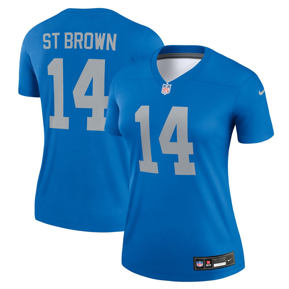 Amon-Ra St. Brown Detroit Lions Women's Alternate Legend Player Performance Top - Blue for sale