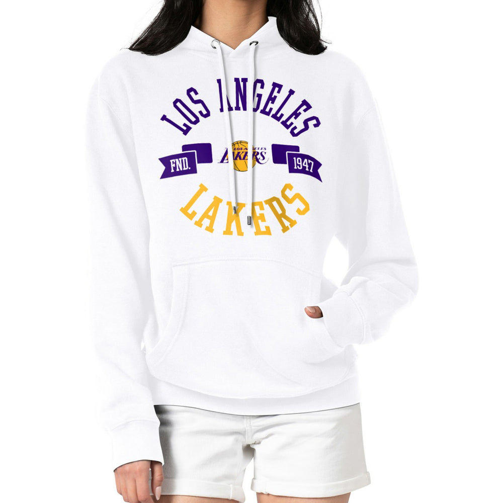 Los Angeles Lakers G-III 4Her by Carl Banks Women's City Pullover Hoodie - White on sale