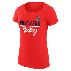 Florida Panthers G-III 4Her by Carl Banks Women's Super-Slim Fit Lightweight Team Sport T-Shirt - Red T-shirts