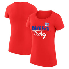 New York Rangers G-III 4Her by Carl Banks Women's Super-Slim Fit Lightweight Team Sport T-Shirt - Red T-shirts