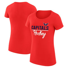 Washington Capitals G-III 4Her by Carl Banks Women's Super-Slim Fit Lightweight Team Sport T-Shirt - Red T-shirts
