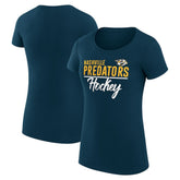 Nashville Predators G-III 4Her by Carl Banks Women's Super-Slim Fit Lightweight Team Sport T-Shirt - Navy T-shirts