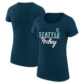 Seattle Kraken G-III 4Her by Carl Banks Women's Super-Slim Fit Lightweight Team Sport T-Shirt - Navy T-shirts