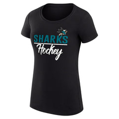 San Jose Sharks G-III 4Her by Carl Banks Women's Super-Slim Fit Lightweight Team Sport T-Shirt - Black T-shirts