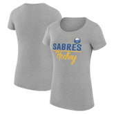Buffalo Sabres G-III 4Her by Carl Banks Women's Super-Slim Fit Lightweight Team Sport T-Shirt - Gray T-shirts