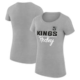 Los Angeles Kings G-III 4Her by Carl Banks Women's Super-Slim Fit Lightweight Team Sport T-Shirt - Gray T-shirts