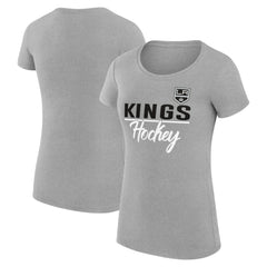 Los Angeles Kings G-III 4Her by Carl Banks Women's Super-Slim Fit Lightweight Team Sport T-Shirt - Gray T-shirts