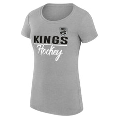 Los Angeles Kings G-III 4Her by Carl Banks Women's Super-Slim Fit Lightweight Team Sport T-Shirt - Gray T-shirts