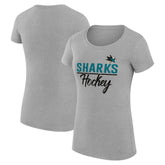 San Jose Sharks G-III 4Her by Carl Banks Women's Super-Slim Fit Lightweight Team Sport T-Shirt - Gray T-shirts