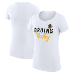 Boston Bruins G-III 4Her by Carl Banks Women's Super-Slim Fit Lightweight Team Sport T-Shirt - White T-shirts