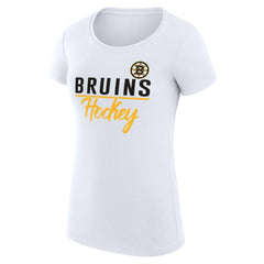 Boston Bruins G-III 4Her by Carl Banks Women's Super-Slim Fit Lightweight Team Sport T-Shirt - White T-shirts