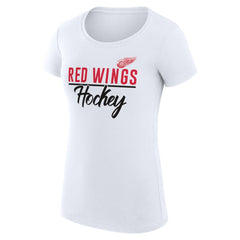 Detroit Red Wings G-III 4Her by Carl Banks Women's Super-Slim Fit Lightweight Team Sport T-Shirt - White T-shirts