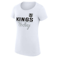 Los Angeles Kings G-III 4Her by Carl Banks Women's Super-Slim Fit Lightweight Team Sport T-Shirt - White T-shirts