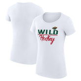 Minnesota Wild G-III 4Her by Carl Banks Women's Super-Slim Fit Lightweight Team Sport T-Shirt - White T-shirts