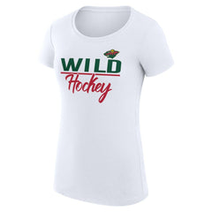 Minnesota Wild G-III 4Her by Carl Banks Women's Super-Slim Fit Lightweight Team Sport T-Shirt - White T-shirts