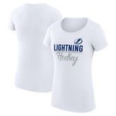 Tampa Bay Lightning G-III 4Her by Carl Banks Women's Super-Slim Fit Lightweight Team Sport T-Shirt - White T-shirts