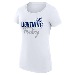 Tampa Bay Lightning G-III 4Her by Carl Banks Women's Super-Slim Fit Lightweight Team Sport T-Shirt - White T-shirts