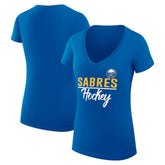 Buffalo Sabres G-III 4Her by Carl Banks Women's Super-Slim Fit Lightweight Team Sport V-Neck T-Shirt - Royal T-shirts