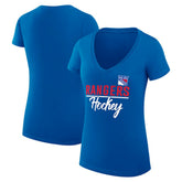 New York Rangers G-III 4Her by Carl Banks Women's Super-Slim Fit Lightweight Team Sport V-Neck T-Shirt - Blue T-shirts
