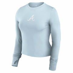 Atlanta Braves Women's Studio Fitted Long Sleeve Gym Top Light Blue