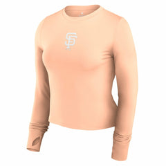 San Francisco Giants Women's Studio Fitted Long Sleeve Gym Top Pink
