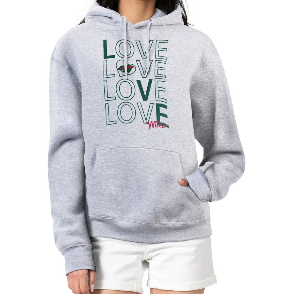 Minnesota Wild G-III 4Her by Carl Banks Women's Hockey Love Fleece Pullover Hoodie - Gray Hoodies