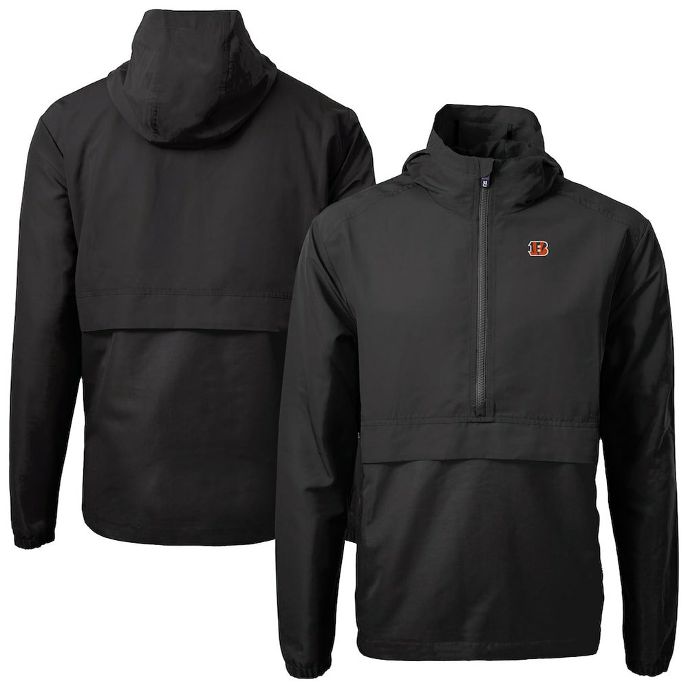Cincinnati Bengals Cutter & Buck Charter Eco Recycled Anorak Half-Zip Jacket - Black online