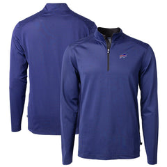 Buffalo Bills Cutter & Buck Virtue Eco Pique Micro Stripe Recycled Quarter-Zip Pullover Top - Royal/Black outlet