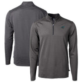 Carolina Panthers Cutter & Buck Virtue Eco Pique Micro Stripe Recycled Quarter-Zip Pullover Top - Black/Gray cheap