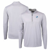 Detroit Lions Cutter & Buck Virtue Eco Pique Micro Stripe Recycled Quarter-Zip Pullover Top - Gray/White online