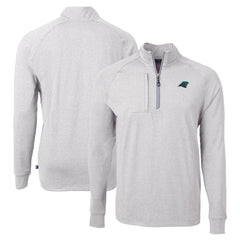 Carolina Panthers Cutter & Buck Adapt Eco Knit Quarter-Zip Pullover Top - Heather Gray outlet
