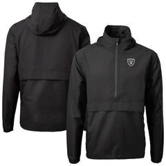 Las Vegas Raiders Cutter & Buck Charter Eco Recycled Anorak Half-Zip Jacket - Black sale